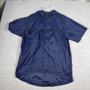 Bugle Boy Authentics Windbreaker Jacket Mens Blue Short Sleeve Full Zip Size M
